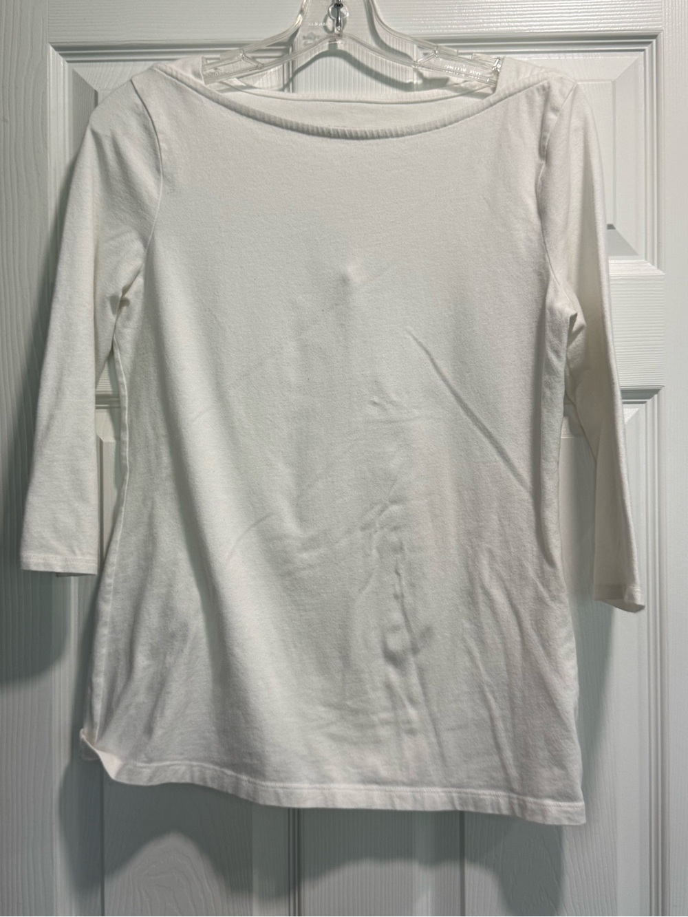Merona White Boatneck Long Sleeve Top